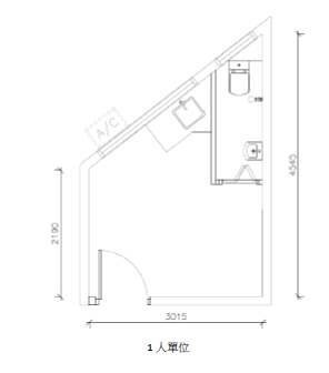 1 Person Unit Floor Plan